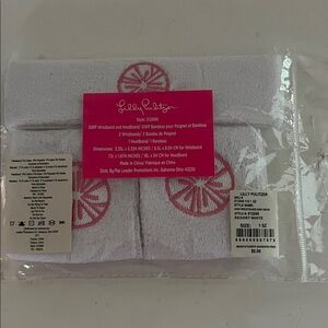 Lilly Pulitzer White and Pink Headband/wristband set